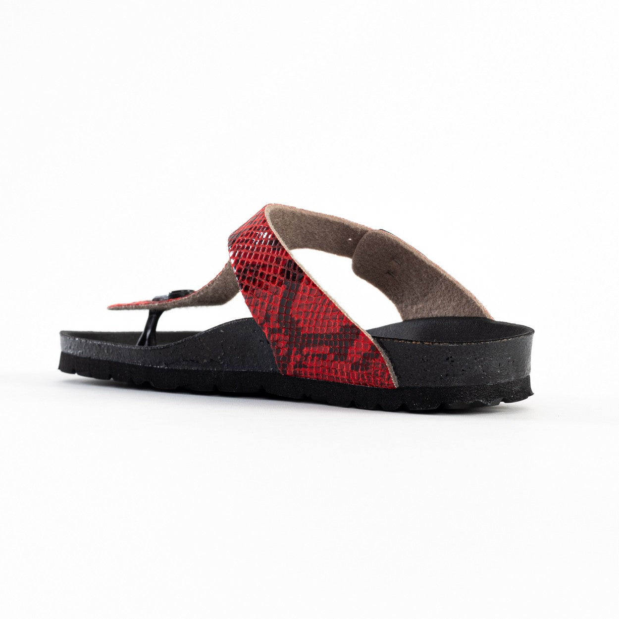 Sandales Mercure Rouge Python à Entre-Doigts