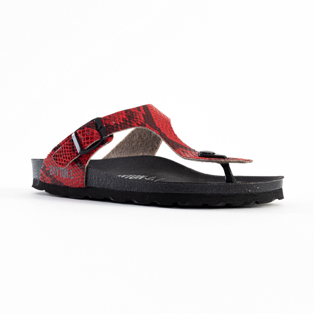 Red Python Mercure Toe-Thong Sandals