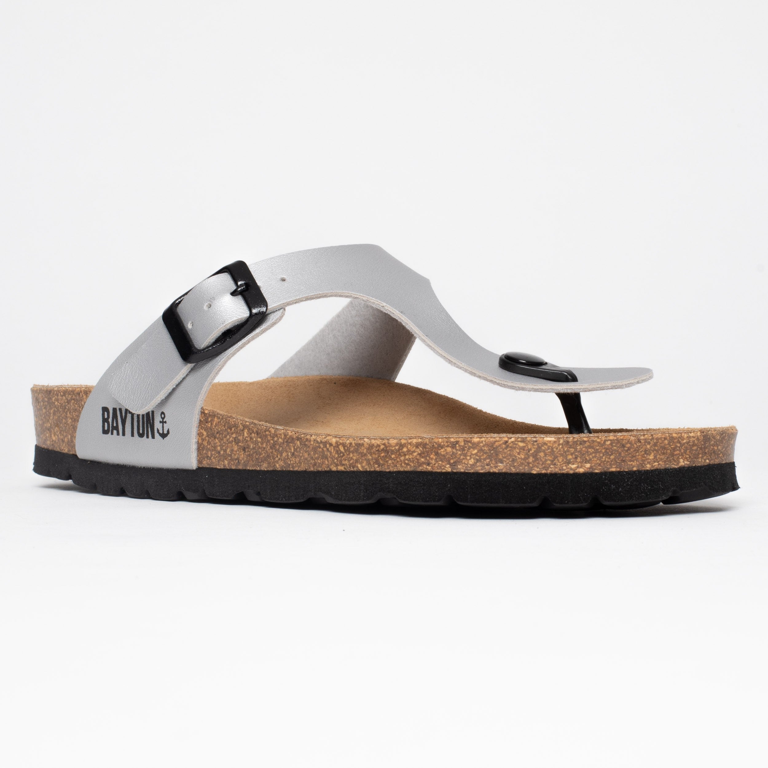 Light Silver Mercury Toe-Thong Sandals