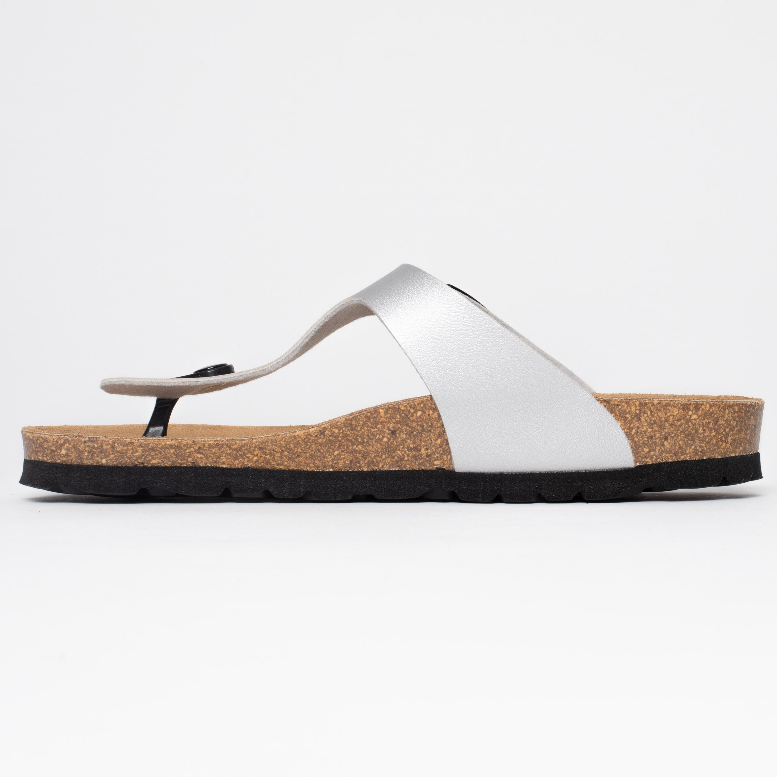 Light Silver Mercury Toe-Thong Sandals