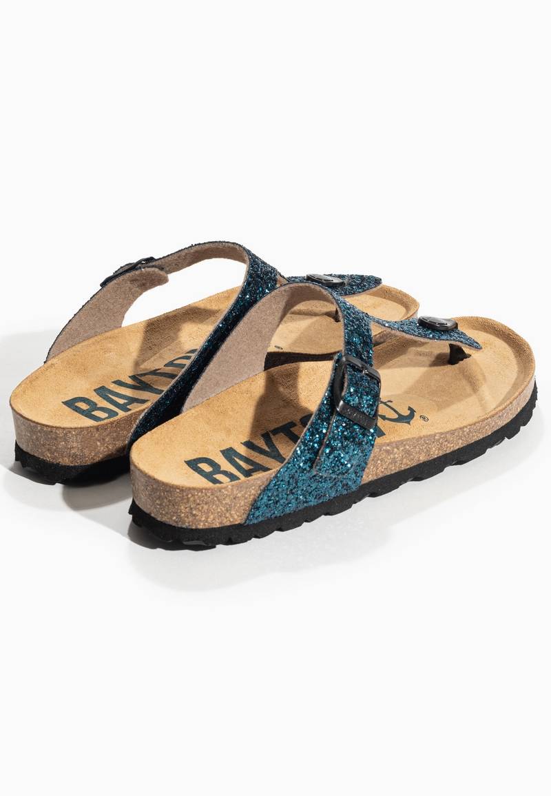 Blue Mercury Glittery Toe Post Sandals