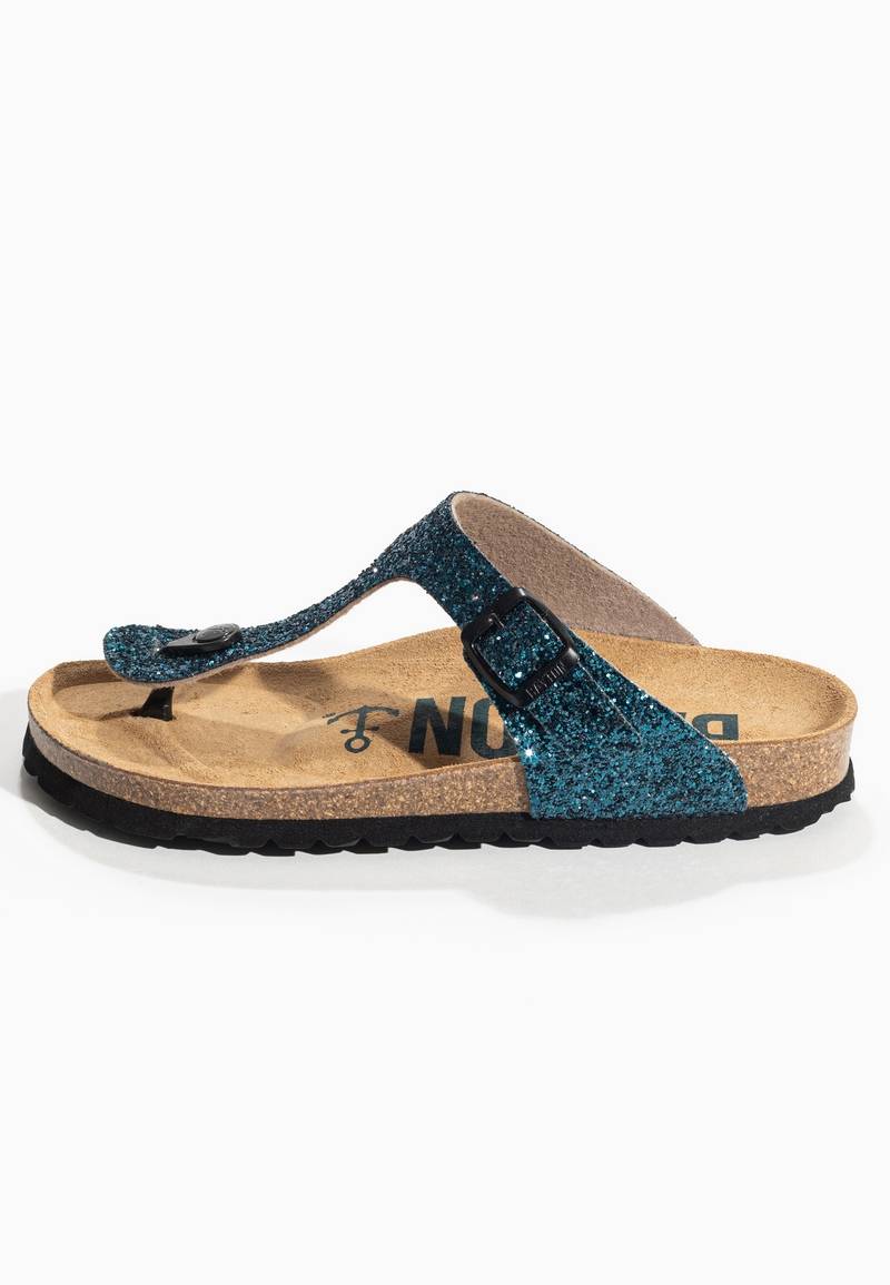 Sandalias con purpurina azul mercurio