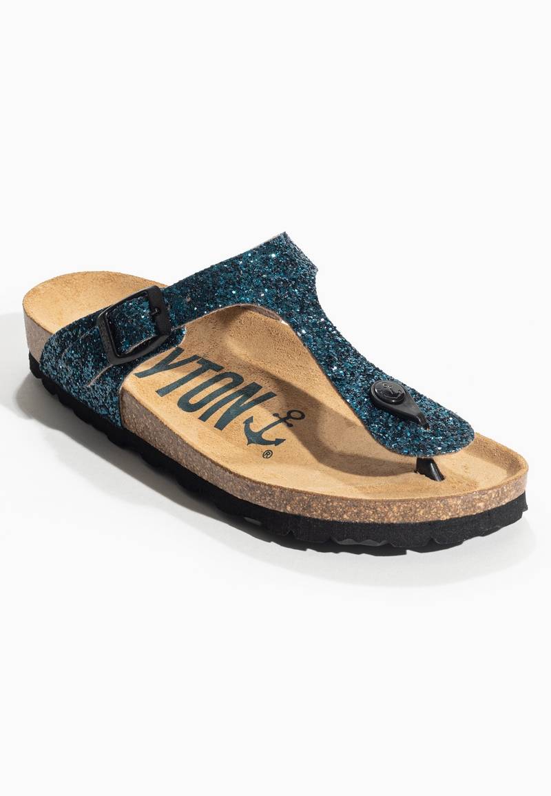 Blue Mercury Glittery Toe Post Sandals