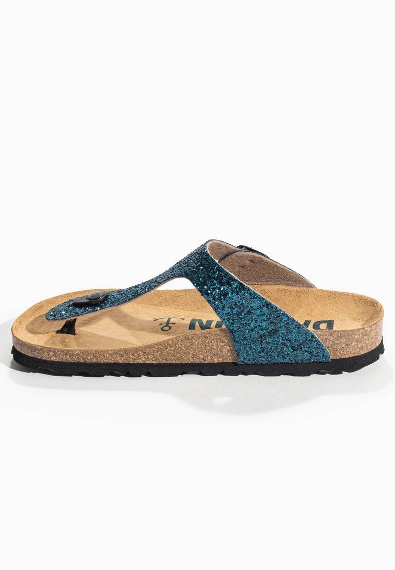 Blue Mercury Glittery Toe Post Sandals