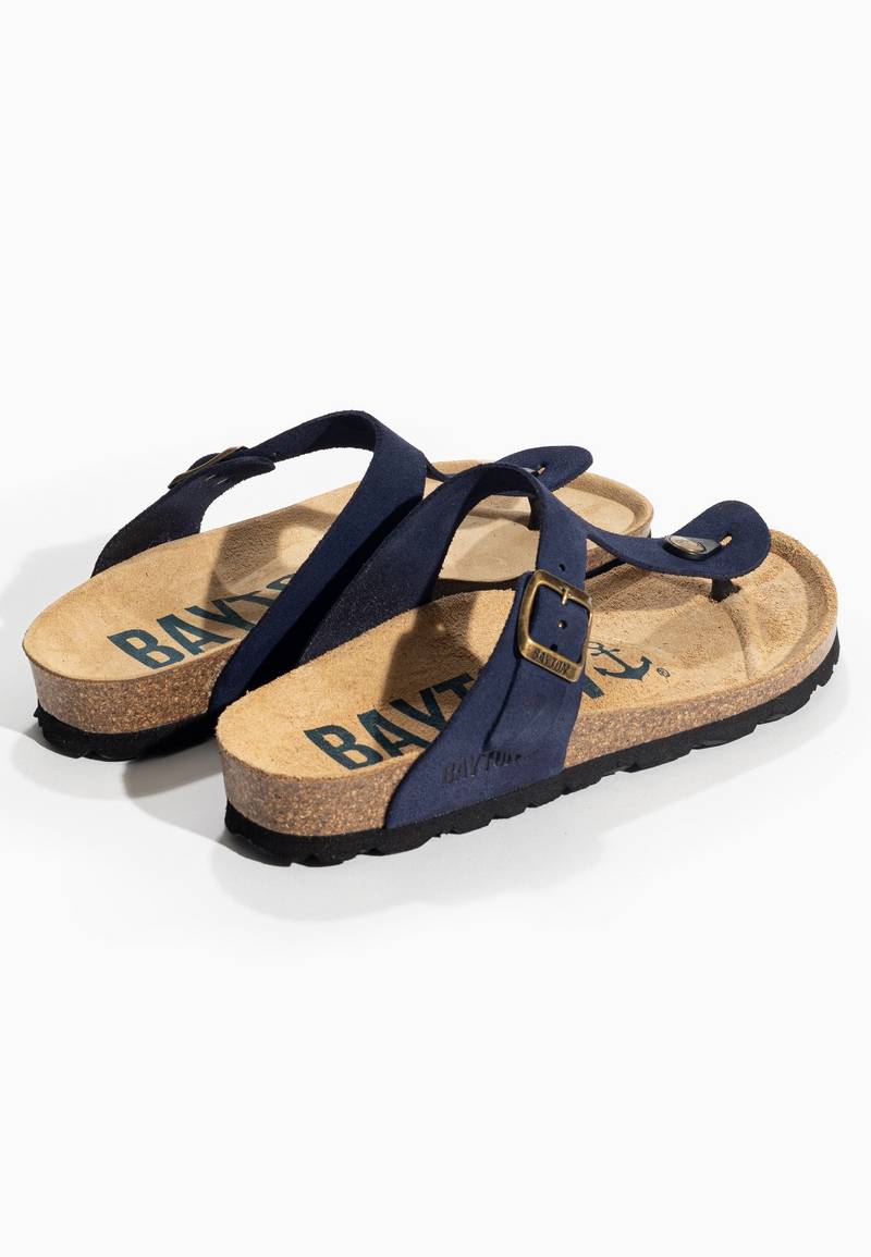 Navy Blue Mercury Sandals with Toe Post