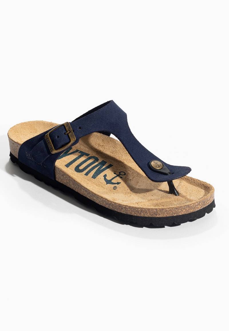 Navy Blue Mercury Sandals with Toe Post