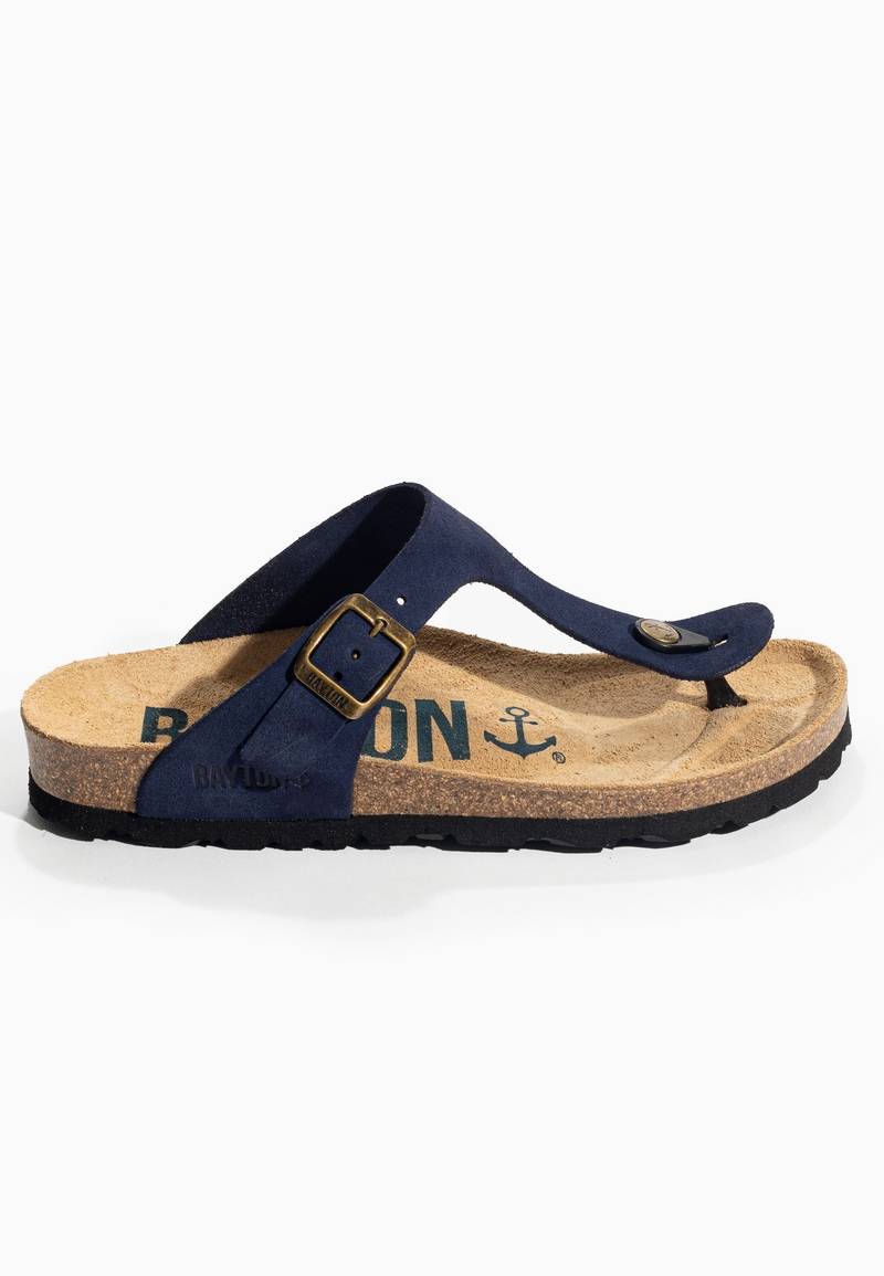 Navy Blue Mercury Sandals with Toe Post