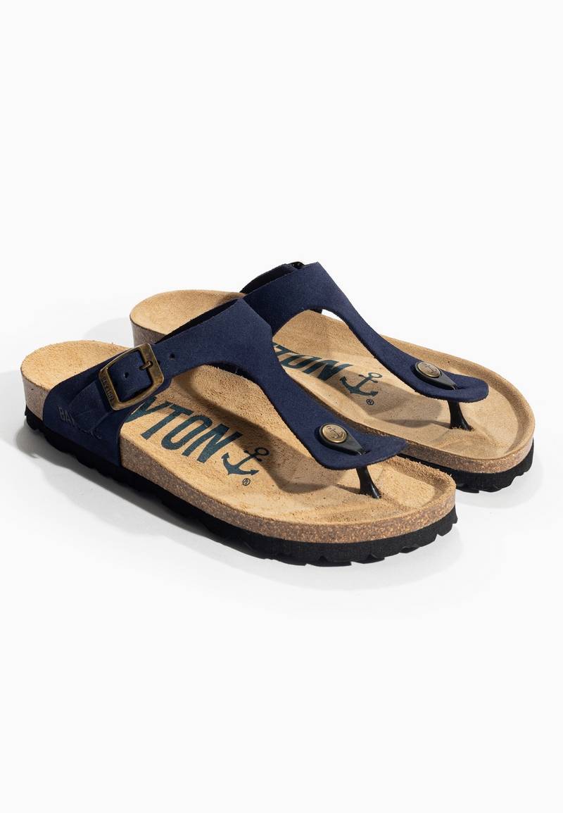 Navy Blue Mercury Sandals with Toe Post