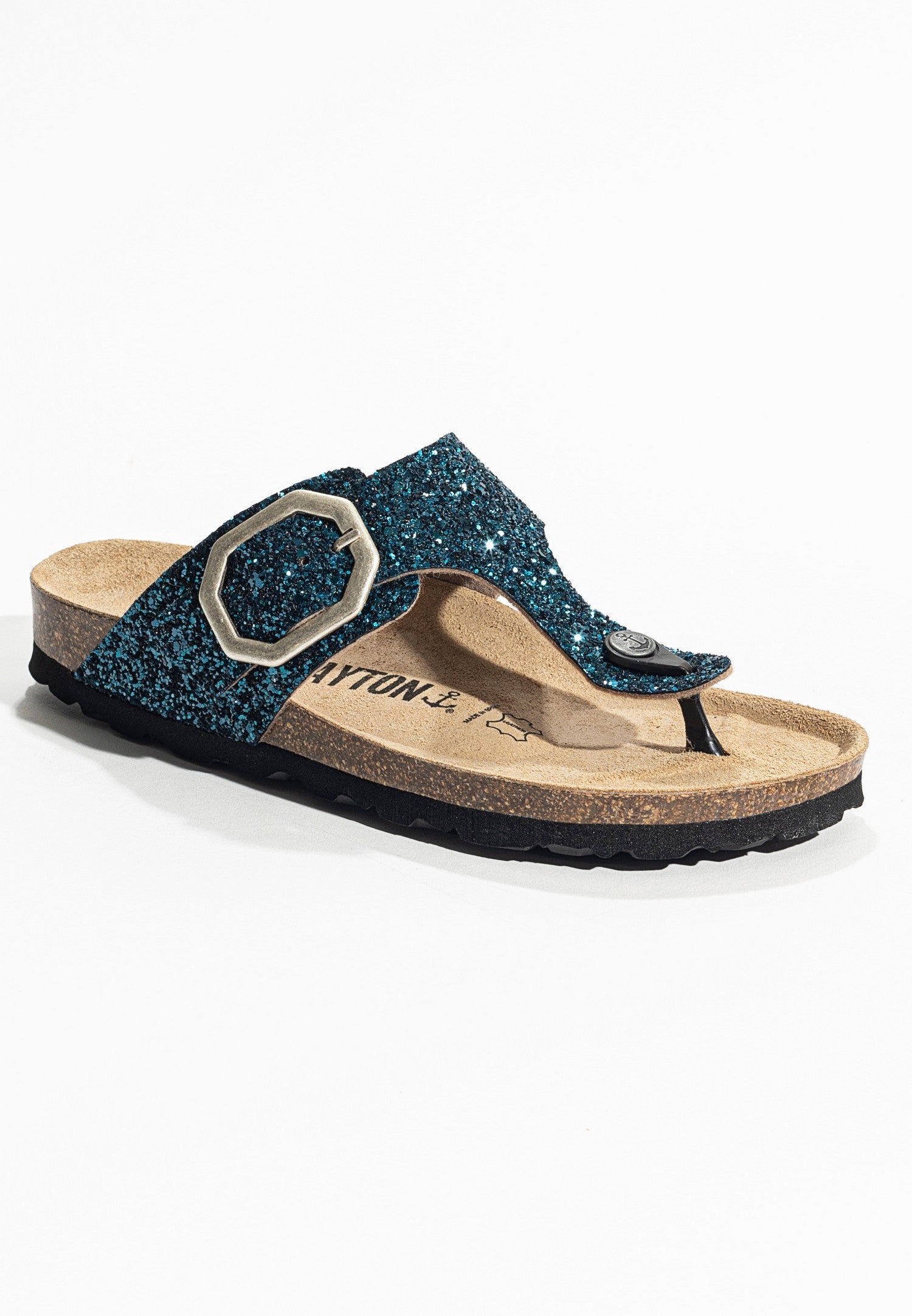 Sandalias con purpurina azul mercurio