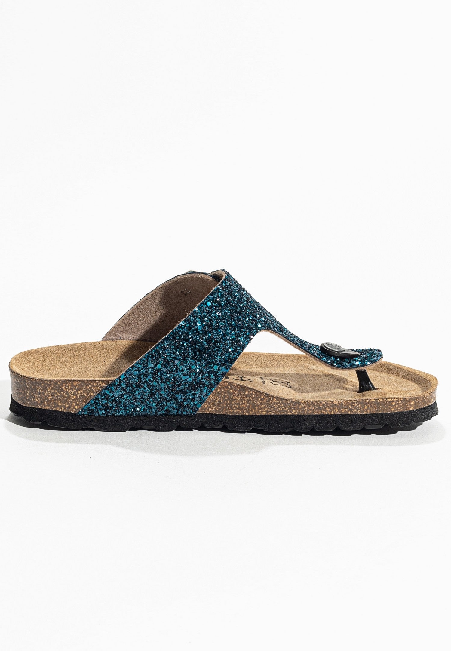 Sandalias con purpurina azul mercurio