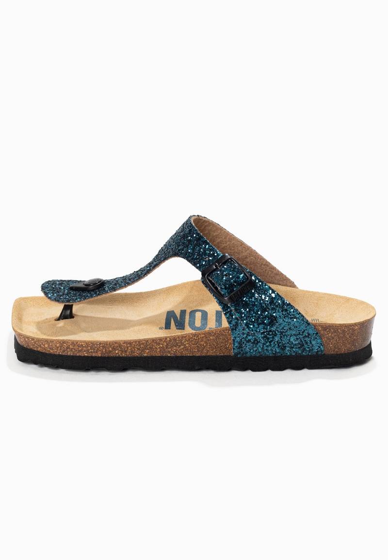 Blue Mercury Glittery Toe Post Sandals