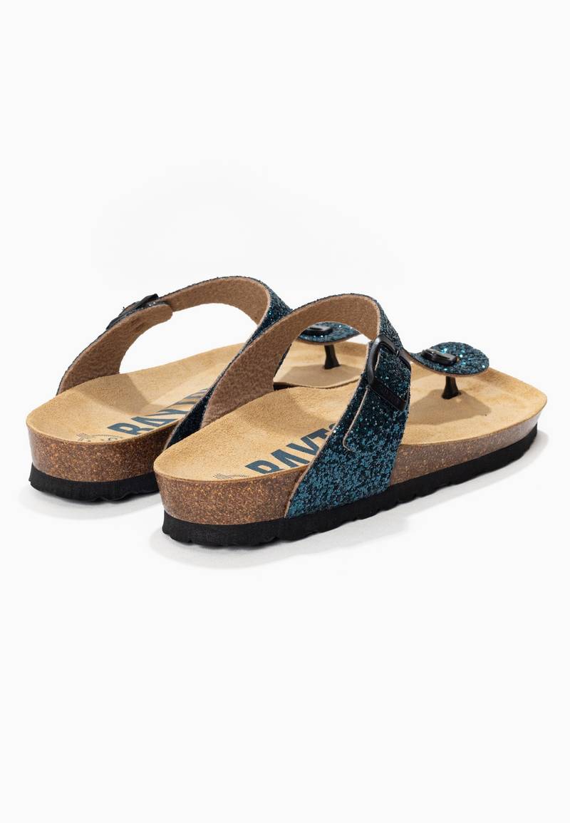 Blue Mercury Glittery Toe Post Sandals