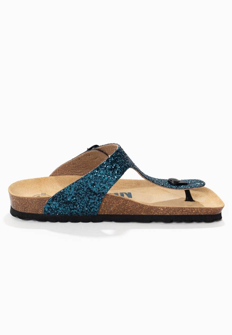 Blue Mercury Glittery Toe Post Sandals