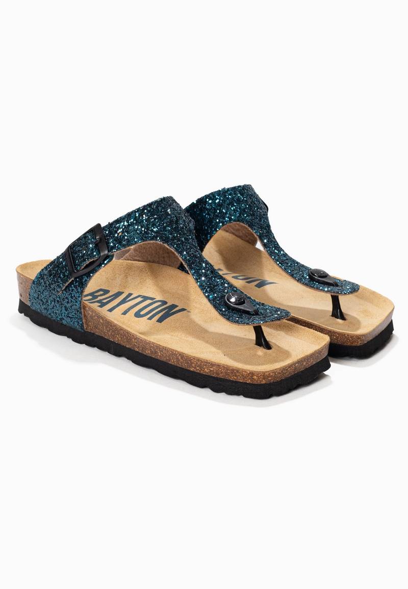 Blue Mercury Glittery Toe Post Sandals