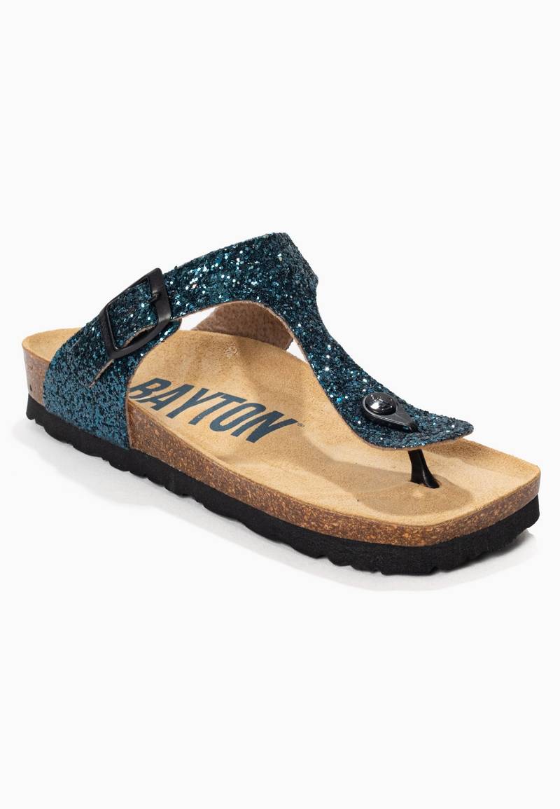 Blue Mercury Glittery Toe Post Sandals