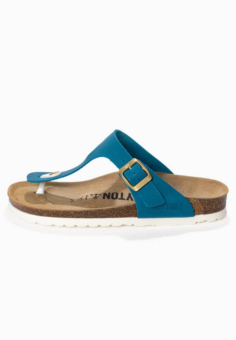 Blue Mercury 100% Leather Toe Post Sandals