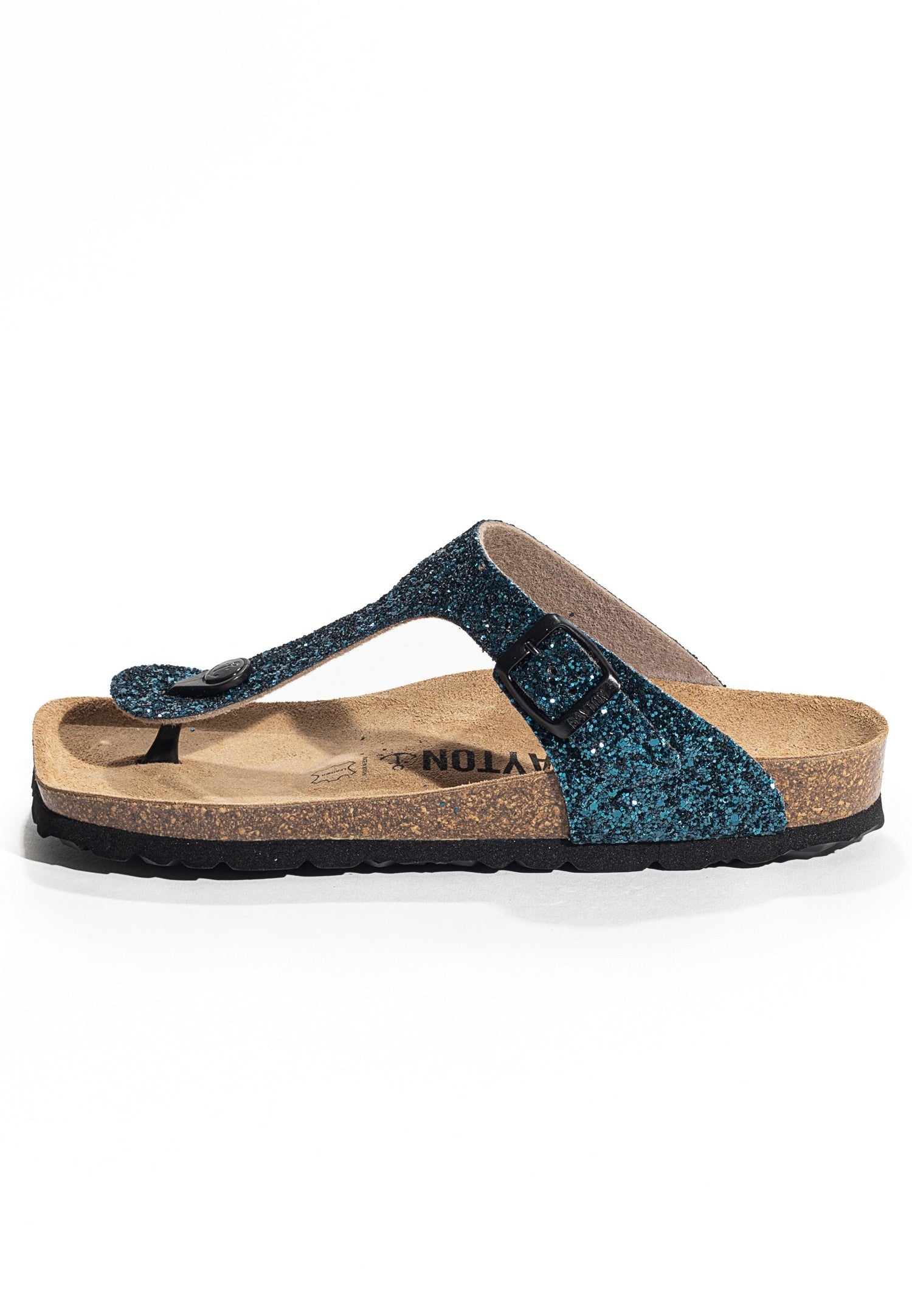 Sandalias con purpurina azul mercurio