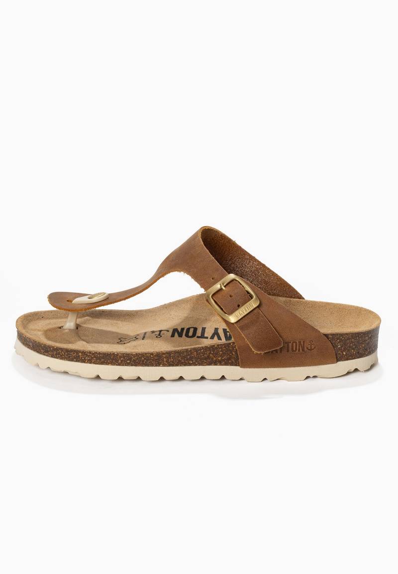 Mercure Camel 100% Leather Toe-Thong Sandals