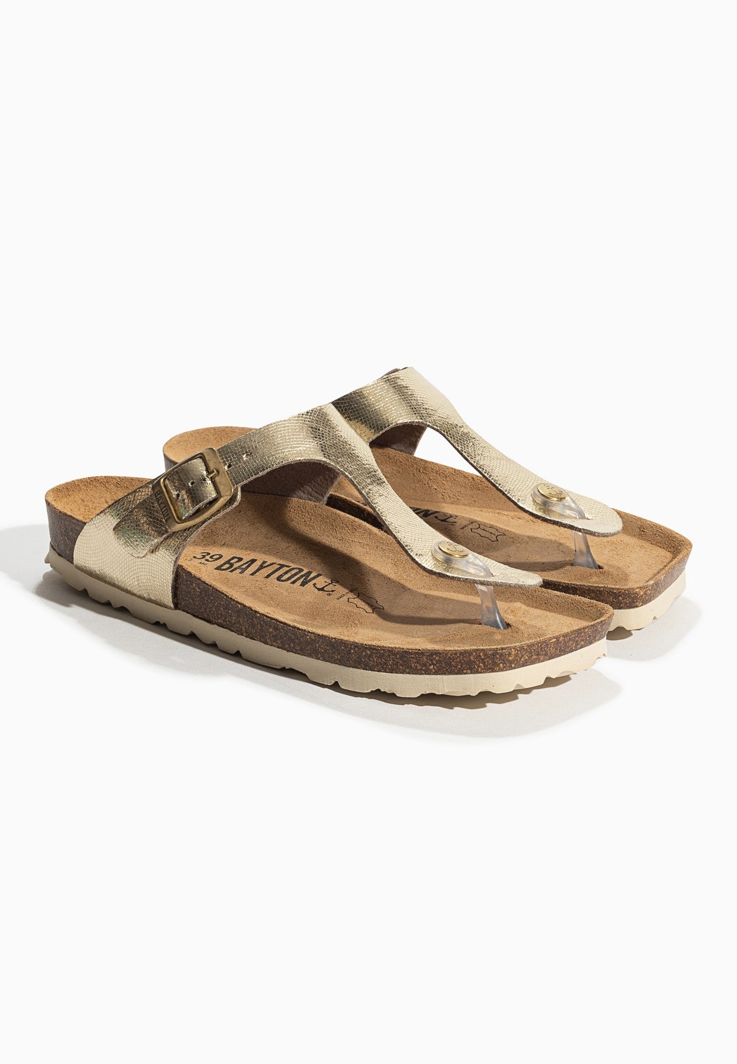 Gold Mercury Toe-Strap Sandals