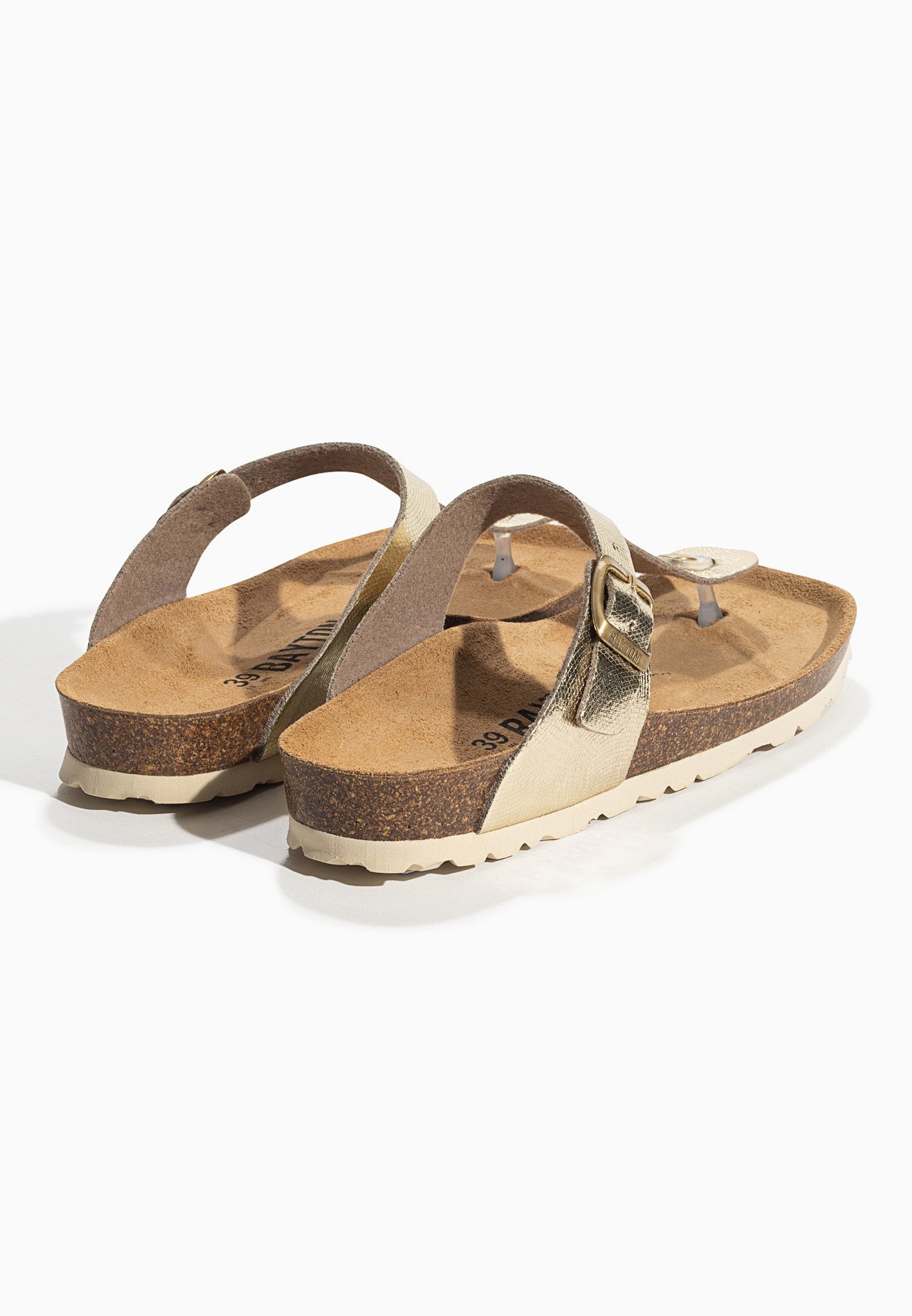 Gold Mercury Toe-Strap Sandals