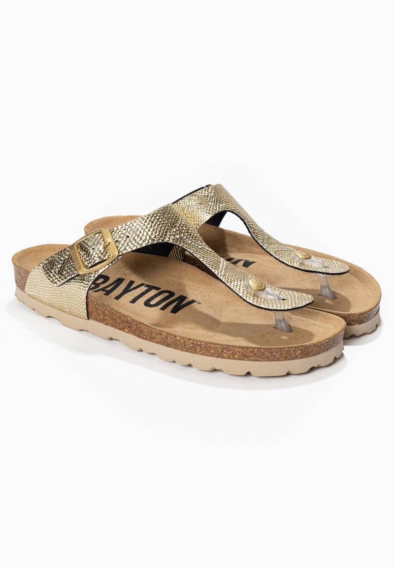 Gold Mercury Toe-Strap Sandals