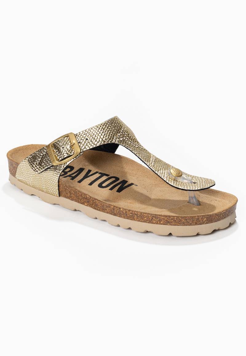 Gold Mercury Toe-Strap Sandals