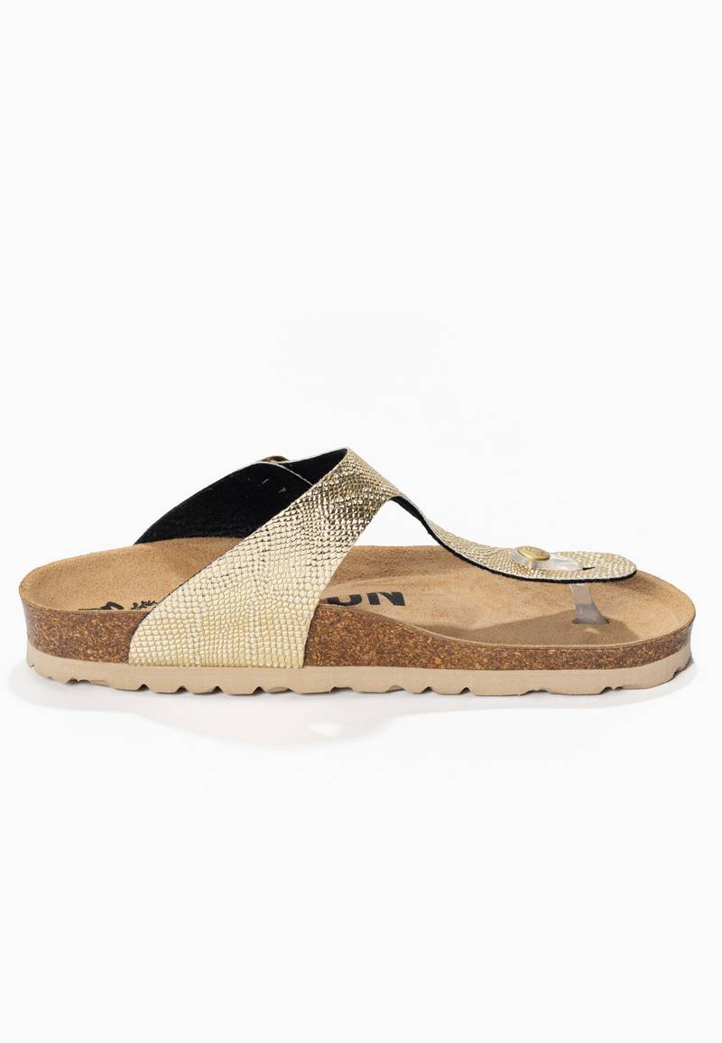 Gold Mercury Toe-Strap Sandals