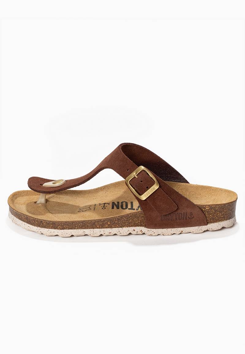 Brown Mercury Toe-Strap Sandals