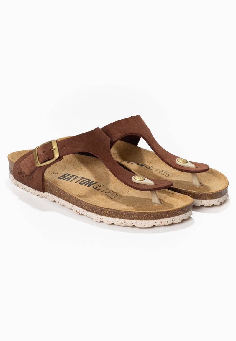 Brown Mercury Toe-Strap Sandals