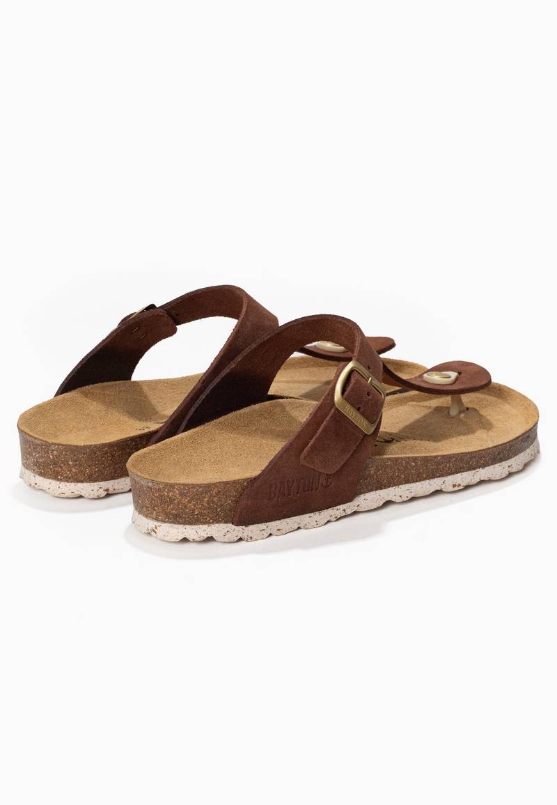 Brown Mercury Toe-Strap Sandals