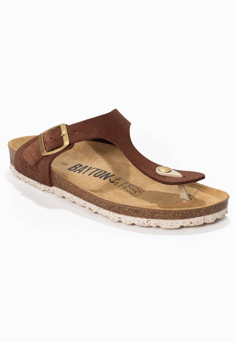 Brown Mercury Toe-Strap Sandals