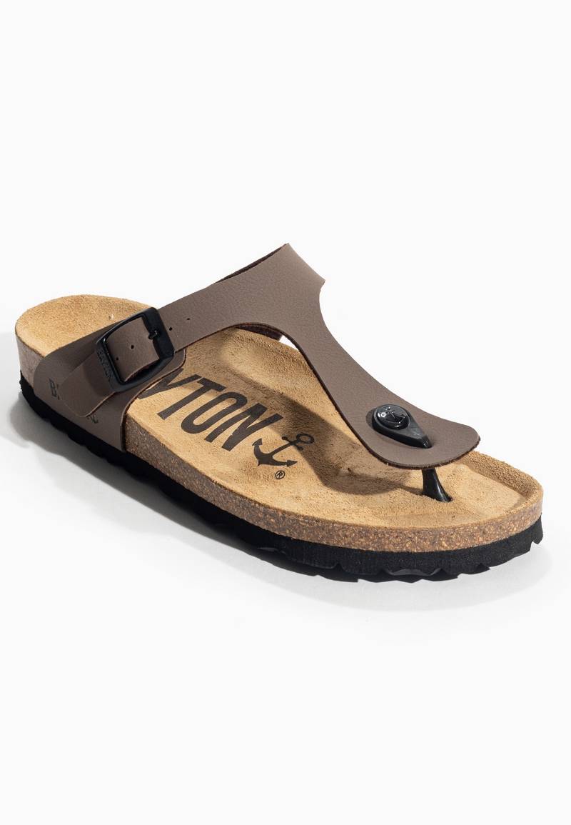 Brown Mercury Toe-Strap Sandals