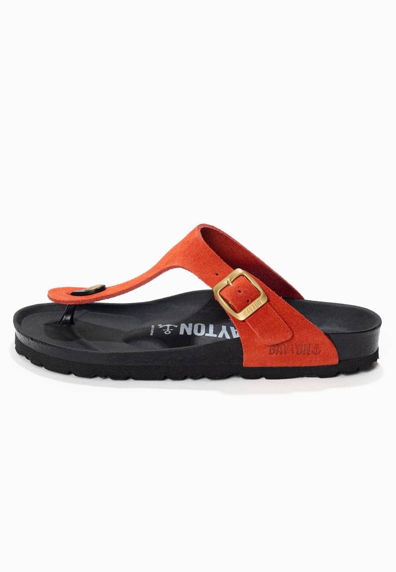 Orange Mercury Toe-Strap Sandals