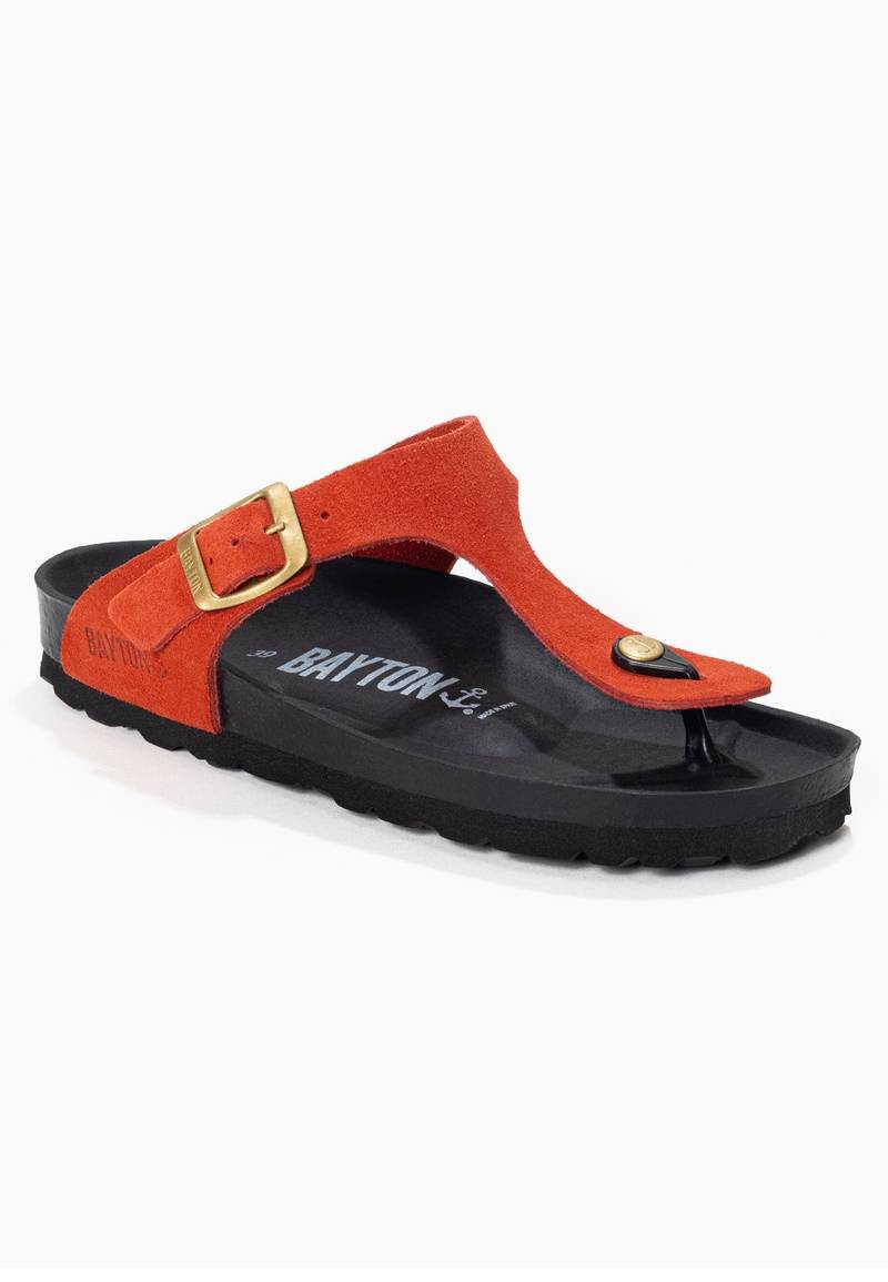 Orange Mercury Toe-Strap Sandals