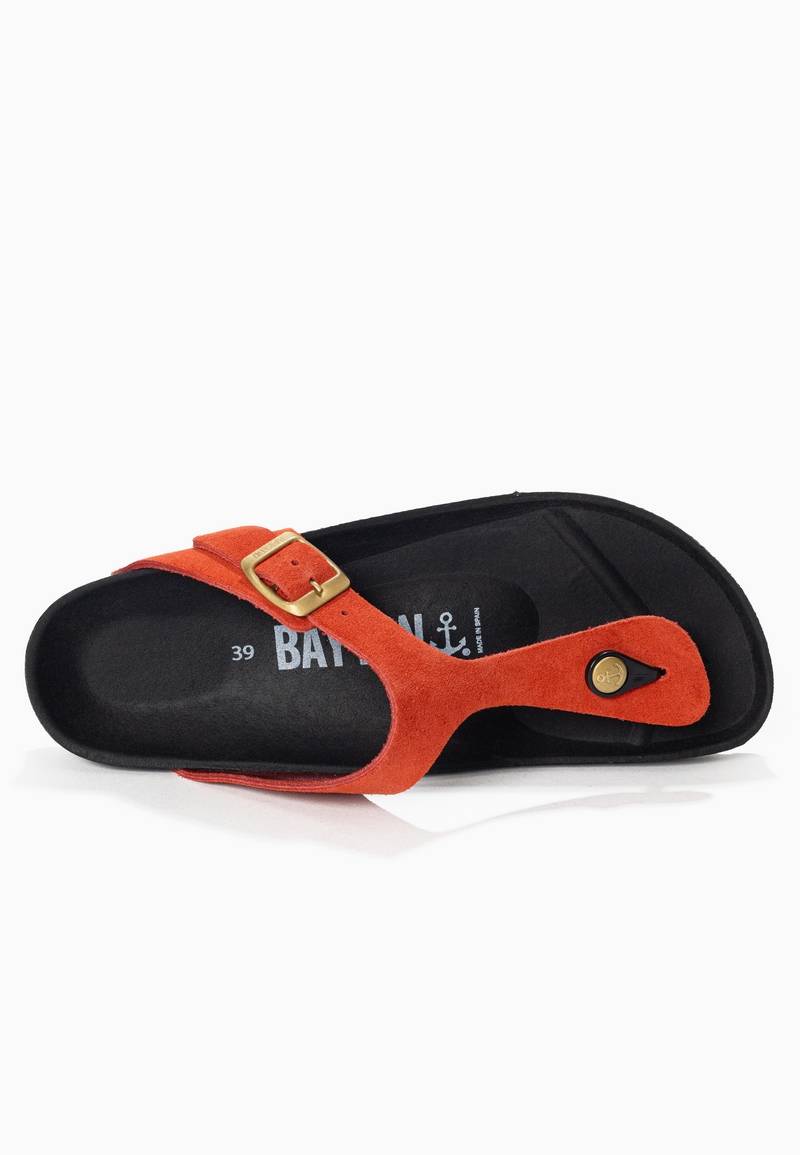 Orange Mercury Toe-Strap Sandals