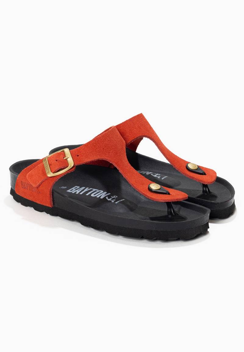 Orange Mercury Toe-Strap Sandals