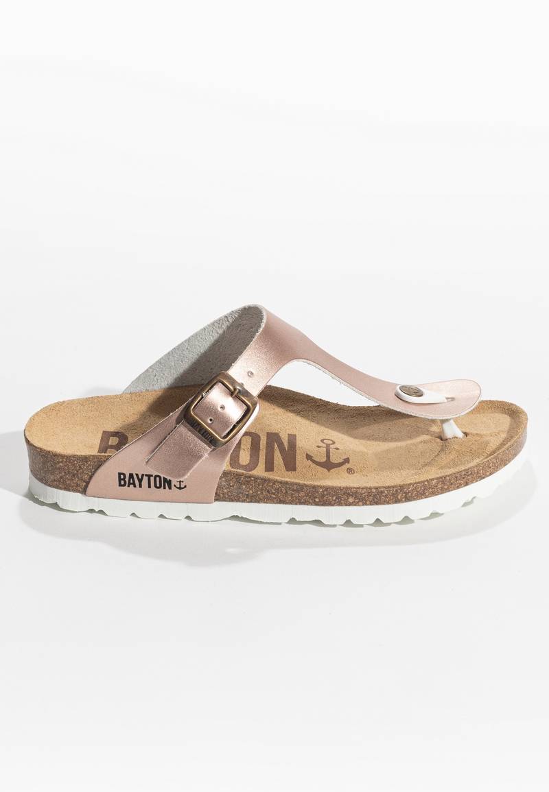 Rose gold Mercure sandals with toe post