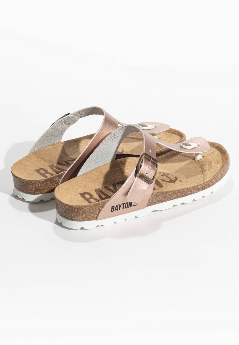 Rose gold Mercure sandals with toe post