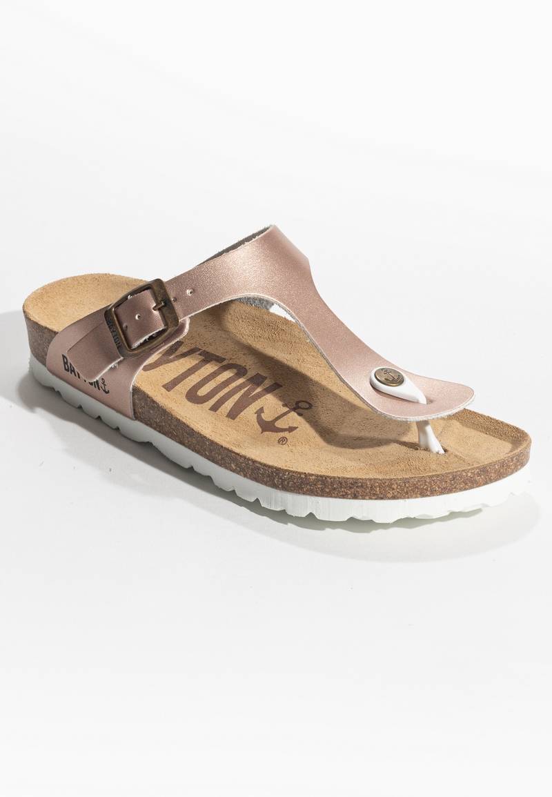 Rose gold Mercure sandals with toe post