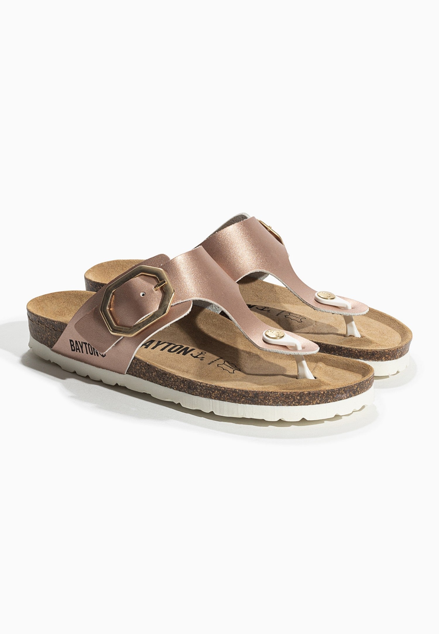 Rose gold Mercure sandals with toe post