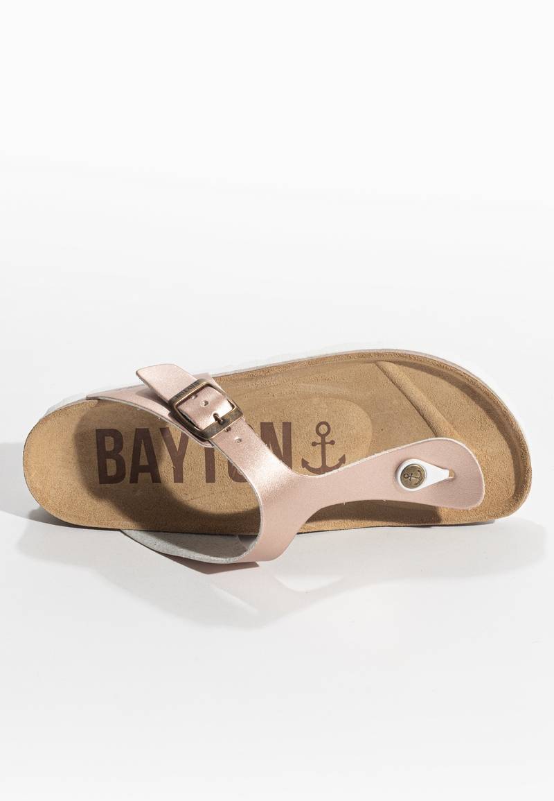 Rose gold Mercure sandals with toe post