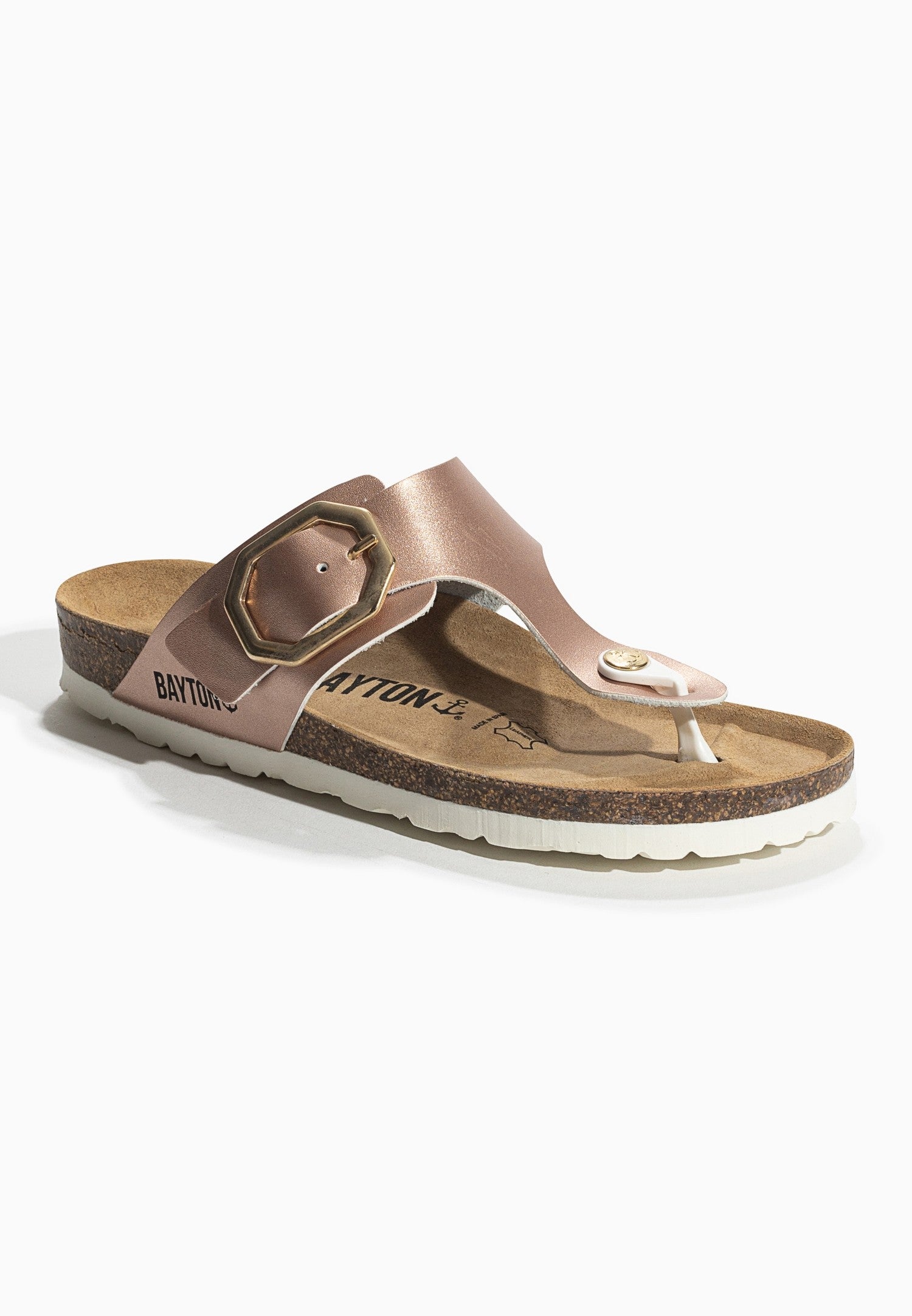 Rose gold Mercure sandals with toe post