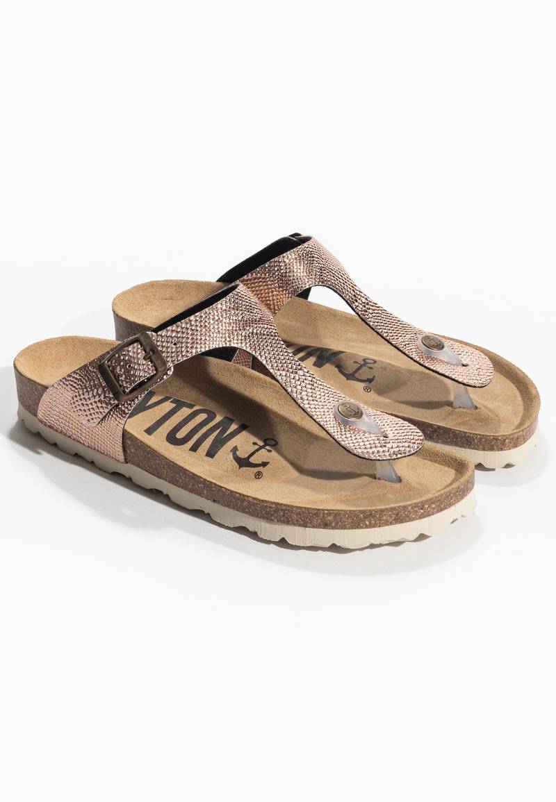 Rose gold Mercure sandals with toe post