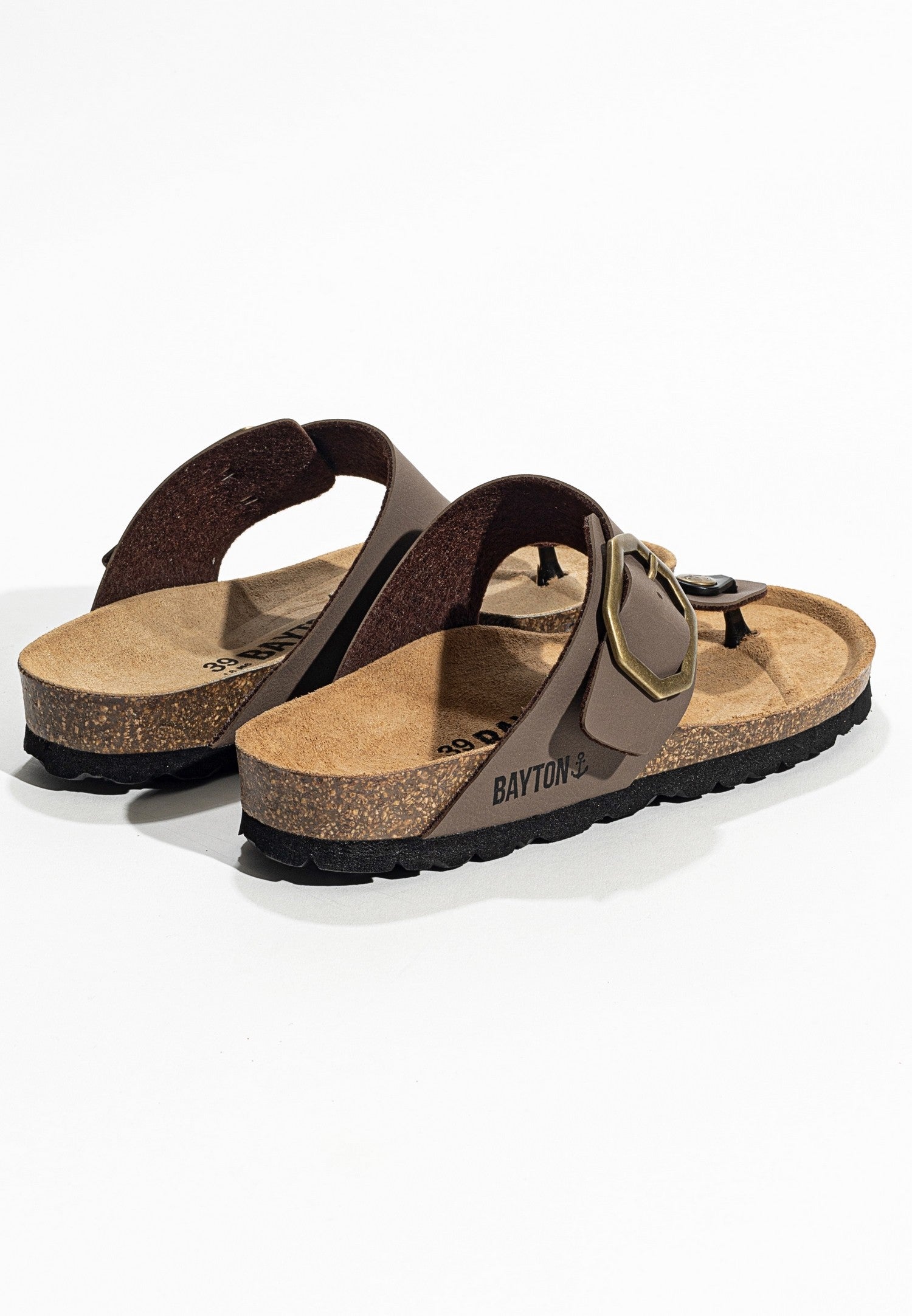 Taupe Mercure Toe-Strap Sandals