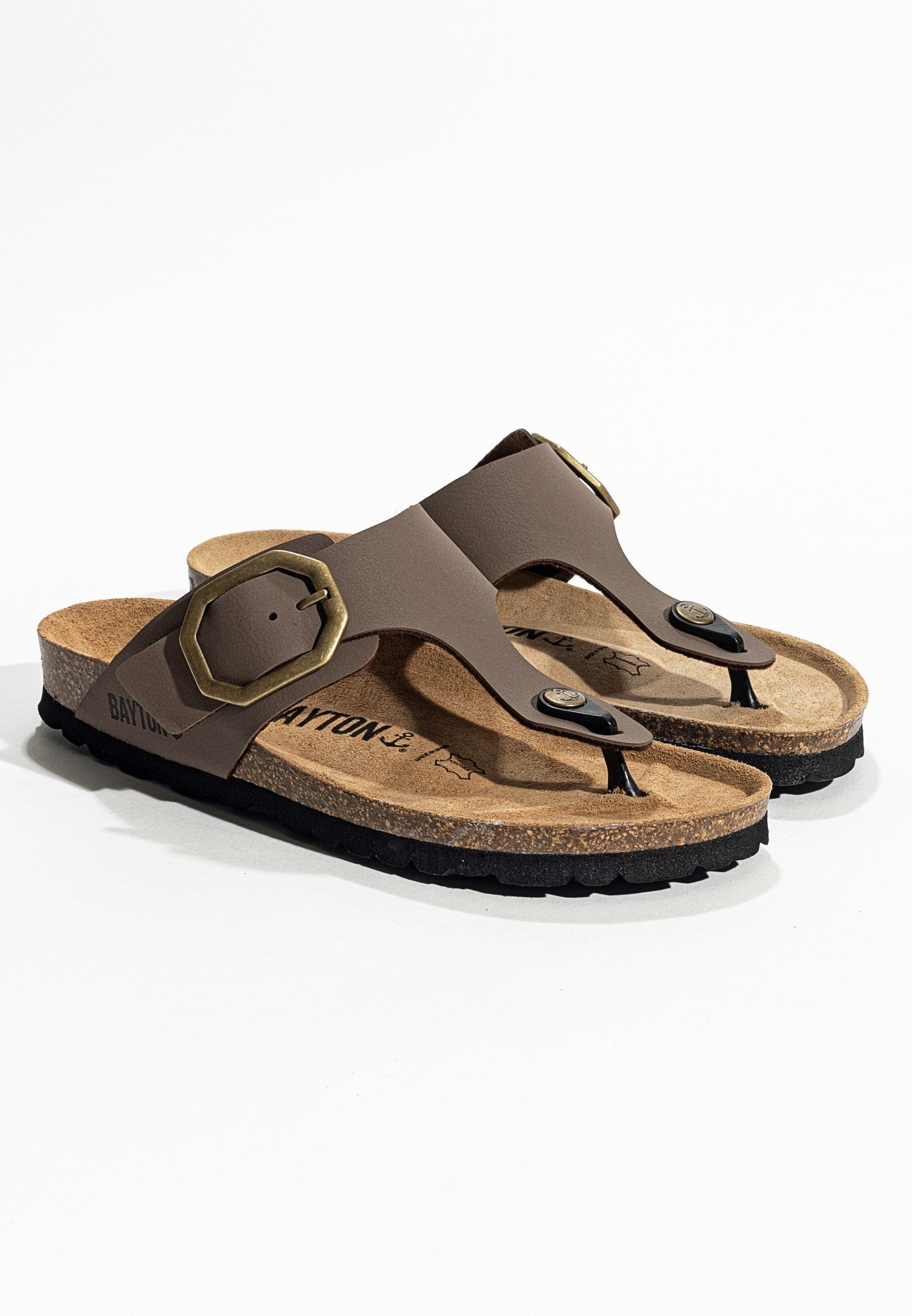 Taupe Mercure Toe-Strap Sandals