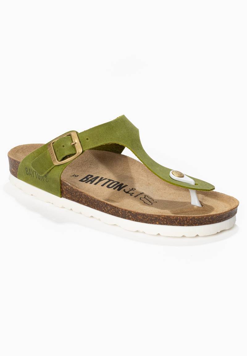 Green Mercury 100% Leather Toe Post Sandals