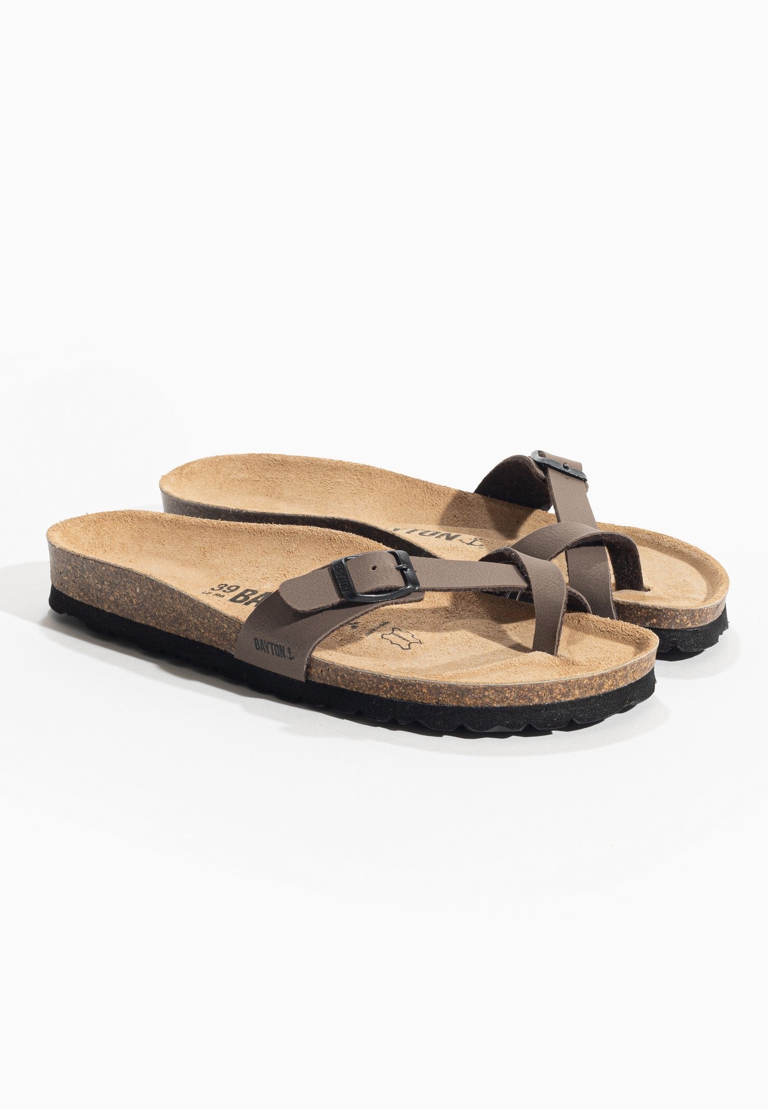 Miya Brown Toe-Strap Sandals