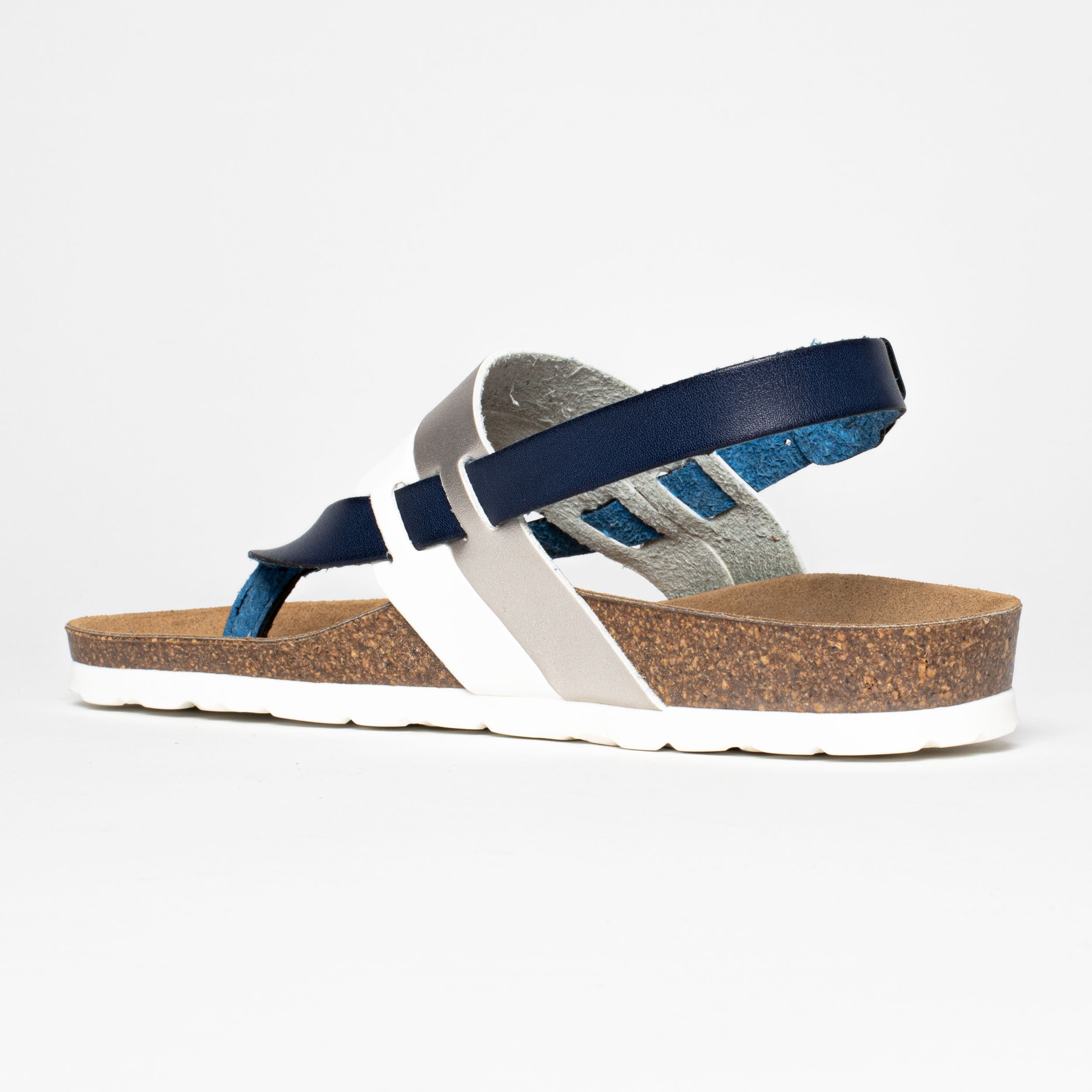 Sandalias Puntera Lajas Azul Marino