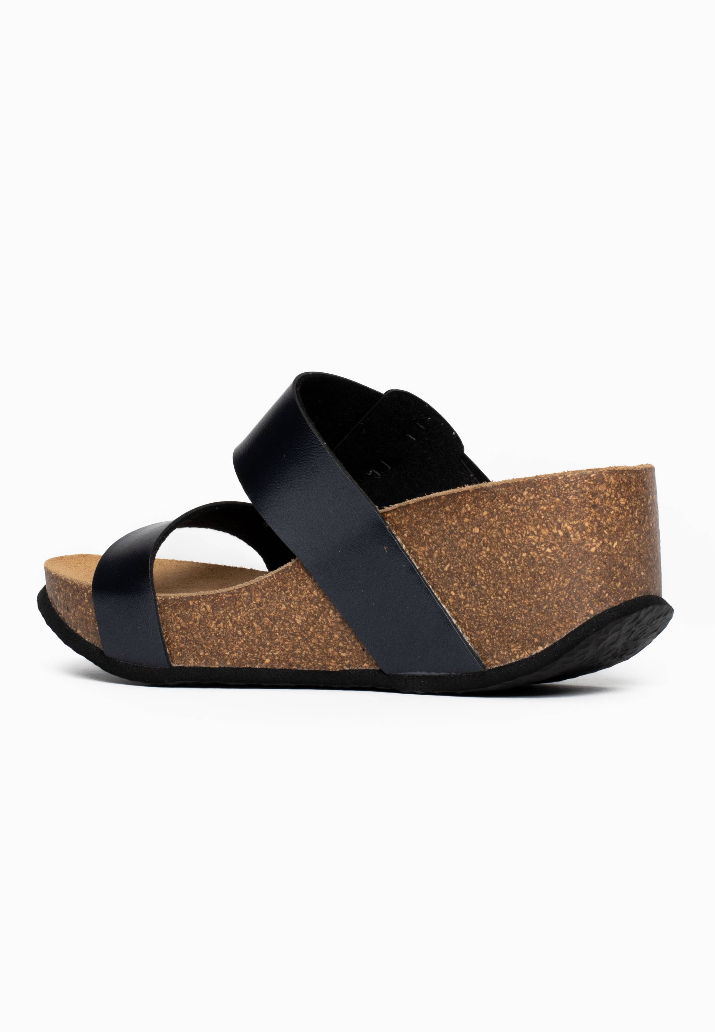 Sandalias Newcastle Cuña Y Semicuña Negro