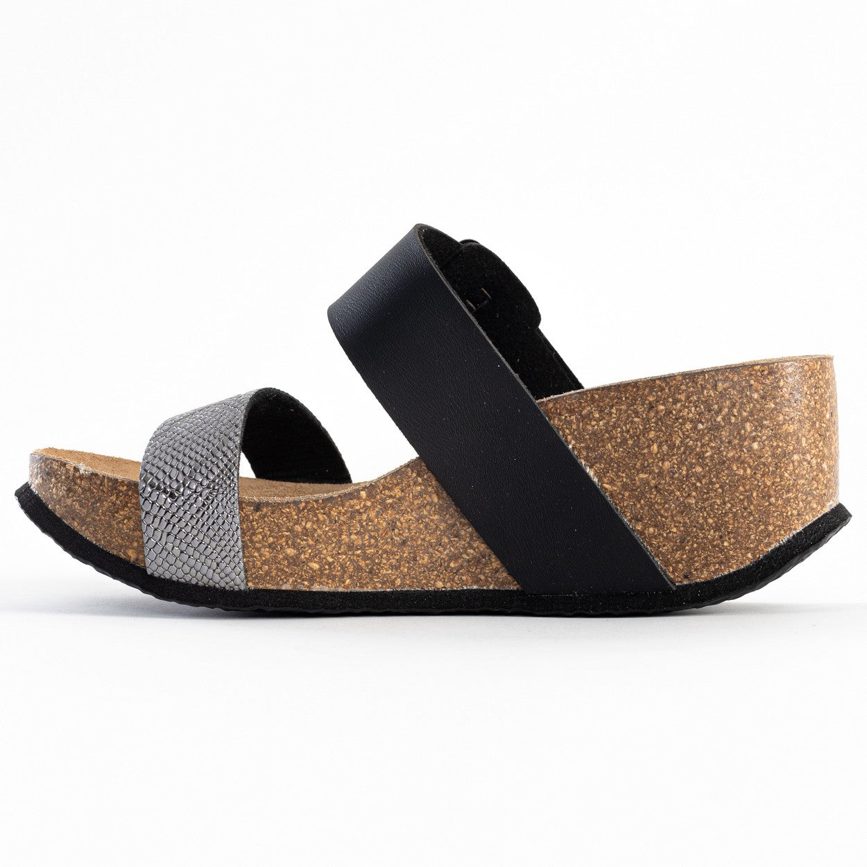 Sandalias Newcastle Cuña Y Semicuña Antracita Y Negro